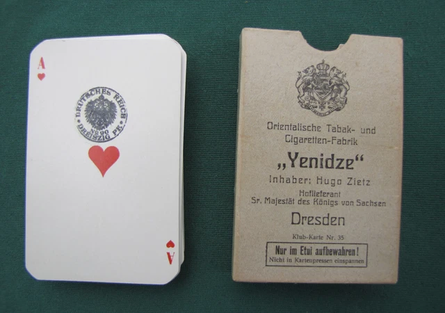 Altes Kartenspiel Yenidze Cigaretten Dresden Skatkarte Reklame Salem Hugo Zietz
