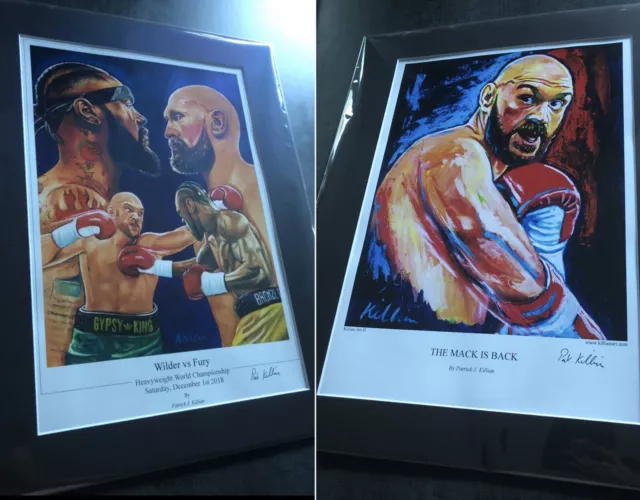 Tyson fury & Wilder v Fury Mounted Art Prints By Killian