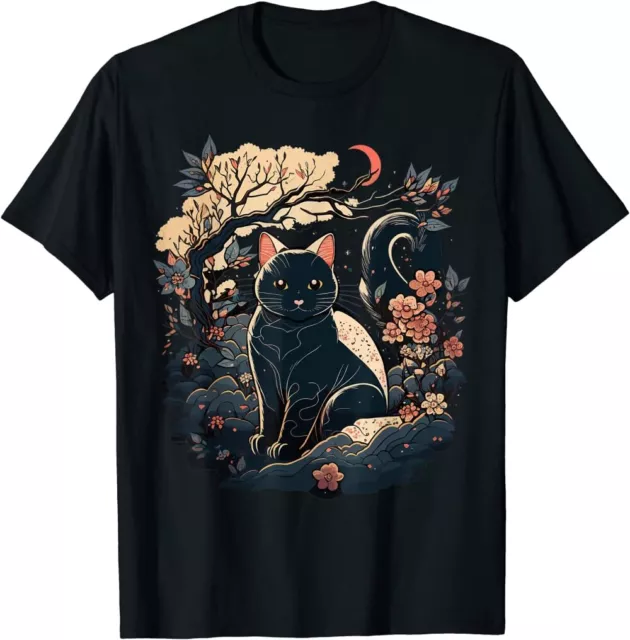 NEW LIMITED Cat Japan Style Funny Cat Gift Retro Vintage Funny Cat T-Shirt