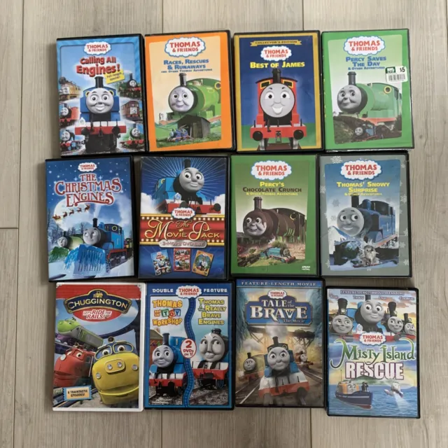 Lot of 14 Thomas the Train & Friends DVD Christmas Percy Snowy Engine