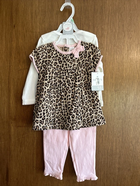 Carters Little Collections Baby Girl Set 3-Piece Dress PANTS BODYSUIT 18M NWT