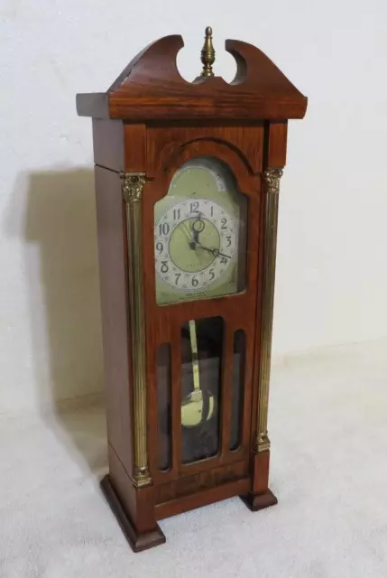 1965 United Electric Pendulum Wooden Miniature Grandfather Clock Vintage Working