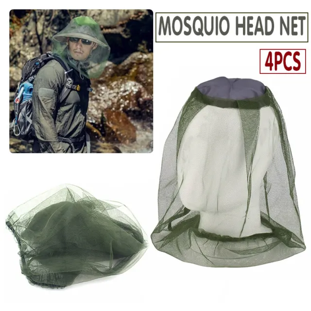 Mosquito Fly Head Net Mesh Hat Bee Insect Bug Mozzie Protector Outdoor Fishing
