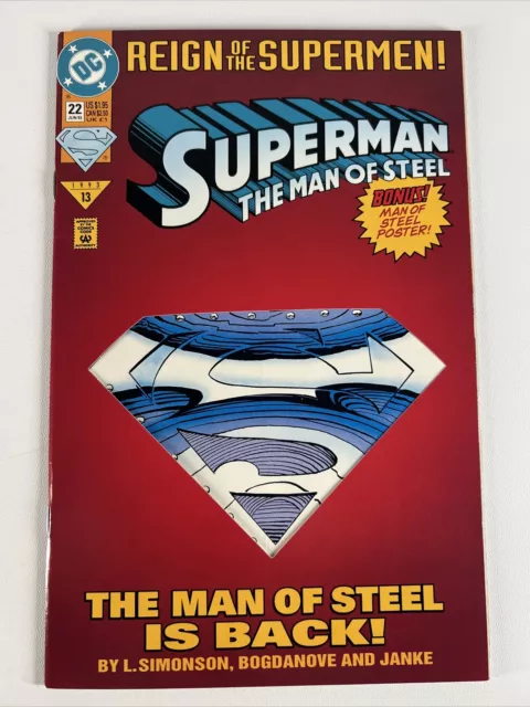 Superman: The Man Of Steel #22 (1993) 1st App & Origin Of Steel | DC Comics (c)