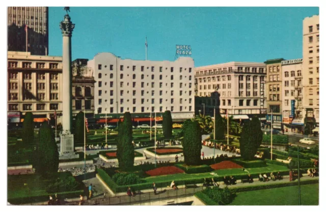 Vintage Hotel Plaza San Francisco California CA Postcard Unposted Chrome