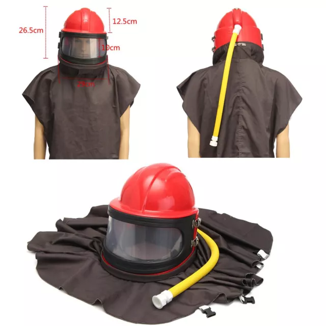 Casco sabbia sabbia sabbiatura cappa protettiva colpo abrasivo con tubo di alimentazione ad aria
