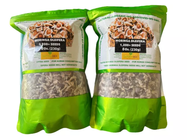 Natura-Mex 1200 Premium Moringa Seeds Semillas de Moringa 2 8oz Bags 1200 Each