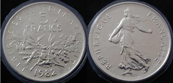 FDC : 5 francs semeuse 1982 neuve/scellée de coffret