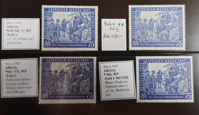 Alliierte Besetzung 1947 PLF Minr. 966 V & VI & VII & VIII postfrisch