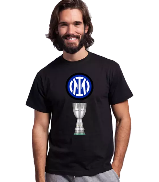 T-shirt Uomo Bambino Inter Amala Internazionale Supercoppa Italia Vittoria Gara