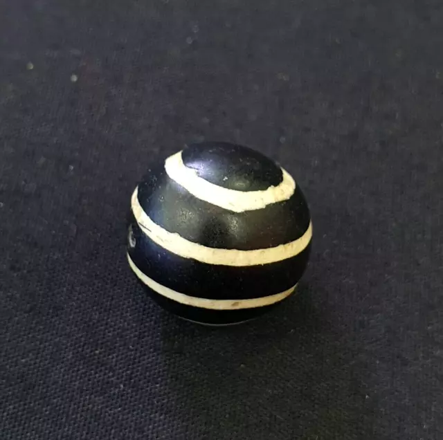 Ancient Etched Agate 4 Stripe Pyu Indo Tibetan Line Decorated Bead 15Mm