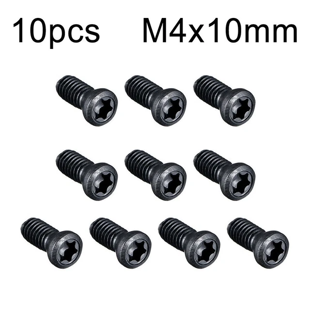 Tour CNC outil vis de remplacement M4 x 10 mm noir revêtu d'oxydation lot de 10