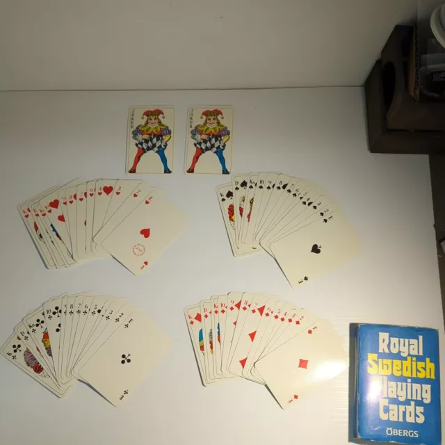 Obergs Royal Swedish Playing Cards No. 81478 Sealed Complete Set
