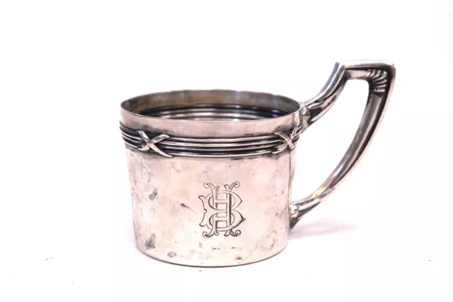 Vtg WILHELM BINDER 800.Silver Engraved Single Handled CUP Hallmarked 45g -A20