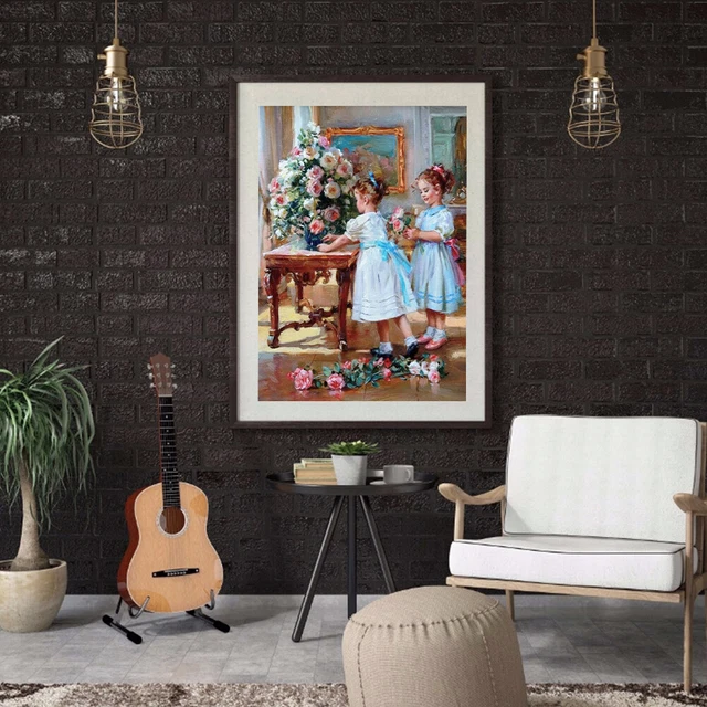 Two Sisters Oil Paint By Numbers Kit DIY Acrylic Painting Frameless Gift (B2205)