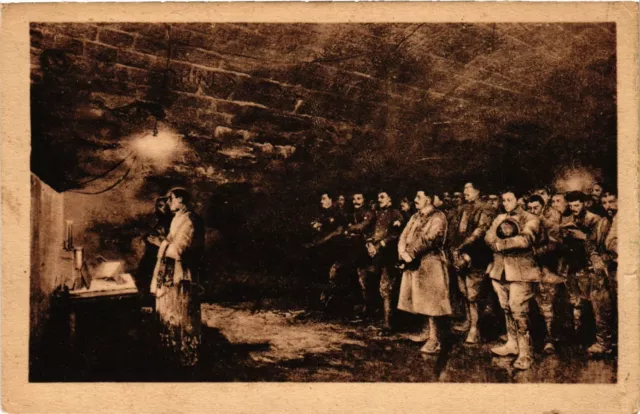 CPA Militaire, Le Messe de Miduit in 1916 in a casemate du fort de (278034)