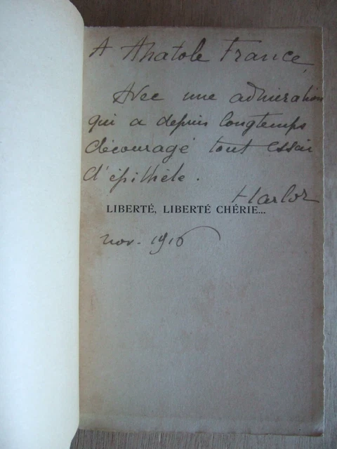 ! RARE ! Thilda HARLOR LIBERTE, LIBERTE CHERIE. Ed CRES 1916 avec