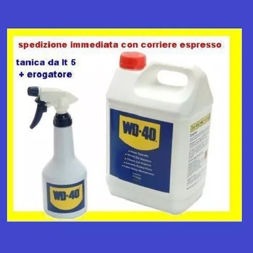 WD40 SPRAY MULTIUSO LUBRIFICANTE SBLOCCANTE WD 40 tanica 5 LT + erogatore