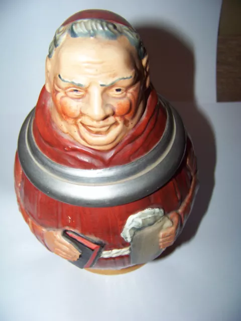 Antique German Reinhold Merkelbach Lidded Figural Monk Character Beer Stein .5L