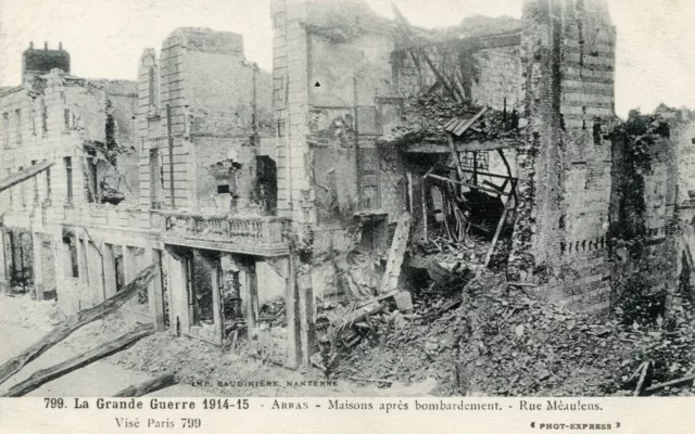 *22256 cpa Guerre 1914 - Arras maisons après bombardement