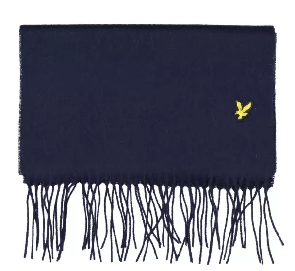 Lyle And Scott Plain Lambswool Scarf New Navy Rare