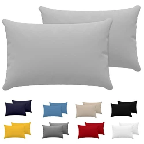 Taie Oreiller 50 x 70 cm Coton Lot de 2 Dreamzie - 100% Coton Jersey 150 GSM ...