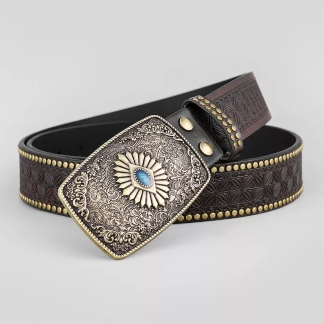 Women Men Belt Casual PU Leathers Adjustable Belt Waistband Western Cowboy Belt