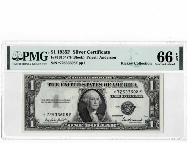 1935F $1 Silver Certificate *Star* note--(*F Block)--PMG Gem 66 EPQ !
