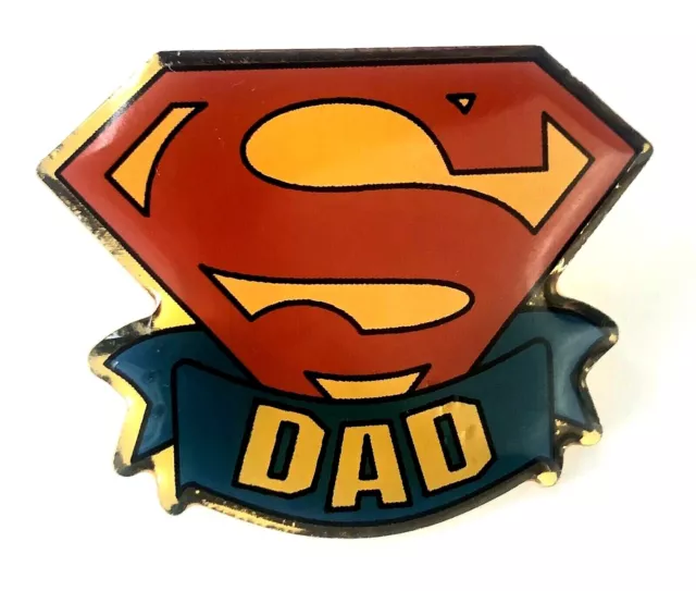 Vintage Super Dad Lapel Hat Pin back Pushpin Superman