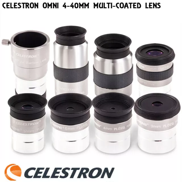 Celestron 1.25" Omni Plossl Eyepiece 4/6/9/12/15/32/40mm for Astronomy Telescope