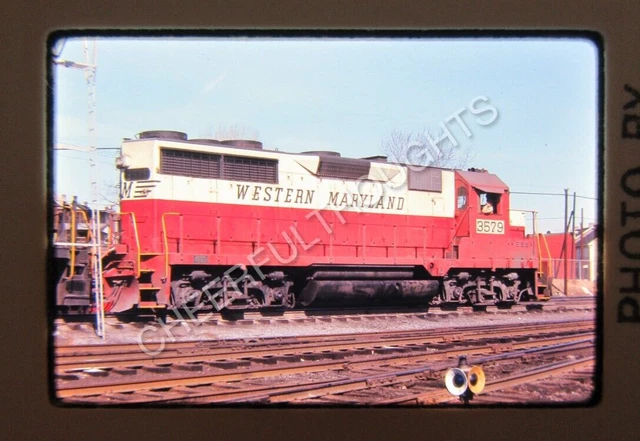 Original '72 Kodachrome Slide WM Western Maryland 3579 GP35 Hagerstown     38S53
