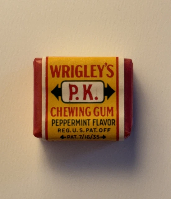 VINTAGE ORIGINAL PRE WW2 Wrigley's P.K. Chewing Gum 4 Pieces Dated 1921
