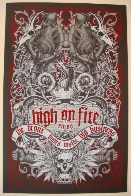 2006 High on Fire - Austin Silkscreen Concert Poster by Jared Connor