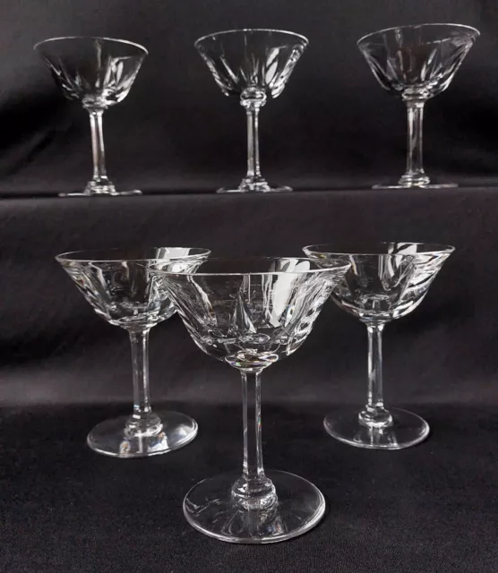 Ancien Service de 6 coupes à Champagne en  cristal de st Louis modèle Cerdagne