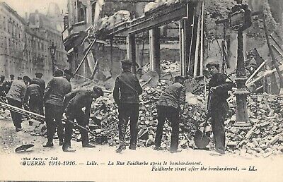 Cpa 59 Lille La Rue Faidherbe Apres Le Bombardement