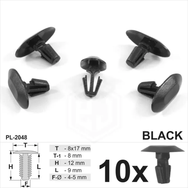 10x Interior Door Card Rubber Weatherstrips Moulding Seal Gasket Fit Trim Clips