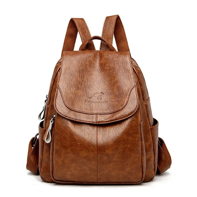 Women Vintage Leather Backpack Bag Shoulder School Travel Bags Satchel Rucksack