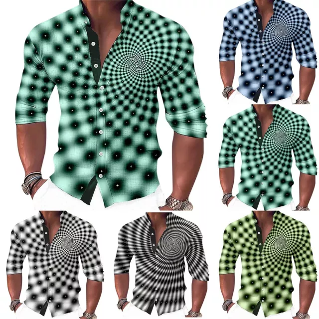 Comfortable Daily Holiday Mens Shirt Muscle Dress Button Down Casual Print