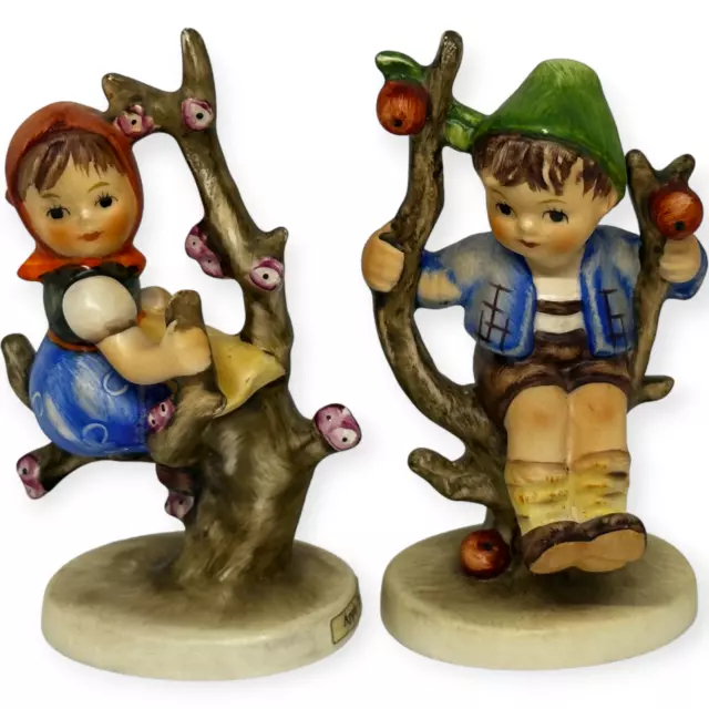 Collectible Hummel Goebel TMK-3  Apple Tree  Girl 742 3/0 & Boy 747 3/0 3.5"