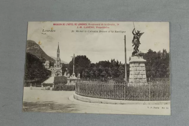 AK - Lourdes St. Michel le Calvaire Breton et la Basilique  - gelaufen 1906 /138