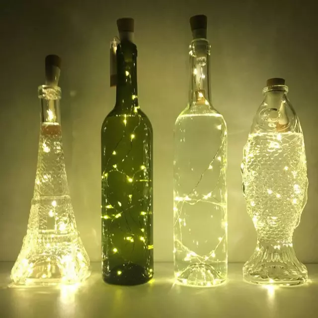 Rechargeable USB LED Bottle Cork Wire Fairy String Lights ψι