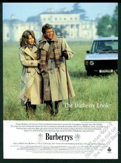 1983 Burberrys trench coat Lady Annunziata Asquith Lord Lichfield photo print ad