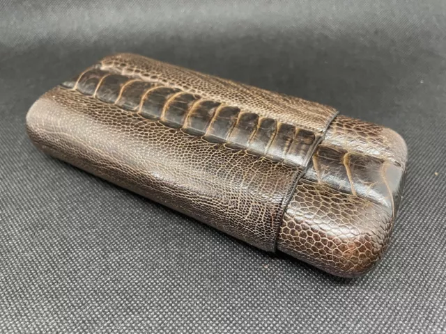 Etui à cigares en peau de crocodile - 16,5x7,5 cm - Vintage