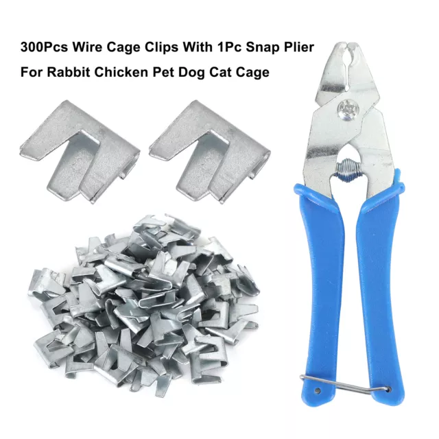 300Pcs Clips De Cage De Fil Avec À Pression À Boucle De Cage De Fil Pour Lapin