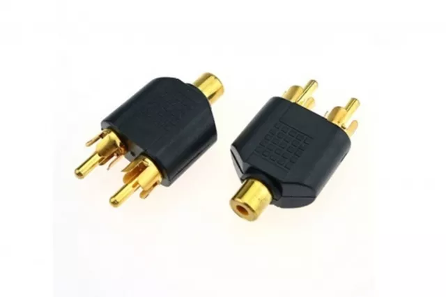 Adattatore Audio RCA Sdoppiatore Coppia Da Femmina a 2 RCA Stereo Maschio