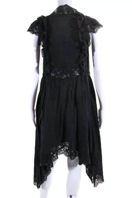 Ulla Johnson Womens Cotton Embroidered V-Neck Sleeveless Midi Dress Black Size S 3