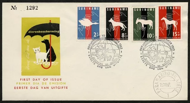 Stamps of Suriname  FDC Supporting Protection of  Animals