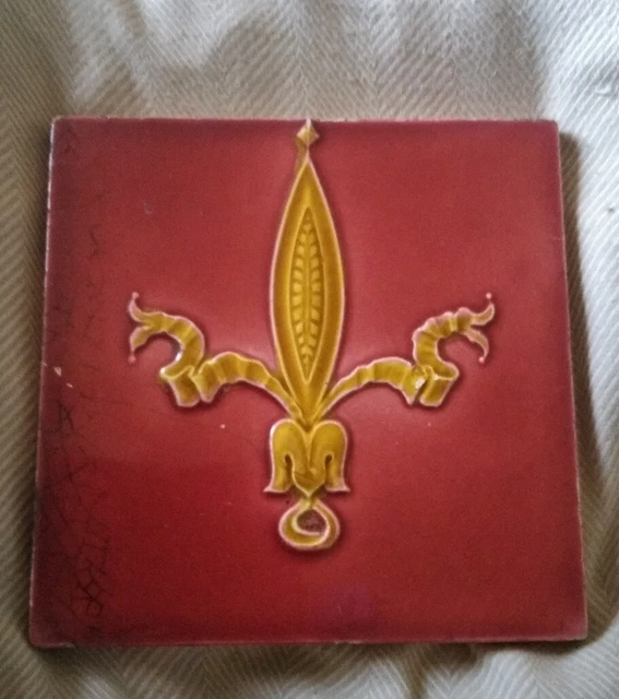 Rare Original Raise Moulded Minton & Hollins Fireplace Tile Circa 1900's