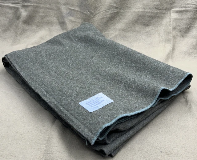 Olive Wool Blanket, Olive Green, Warm & Heavy Large 60”x86”
