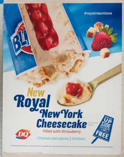 Dairy Queen Poster Blizzard Royal New York Cheesecake 22x28 dq2